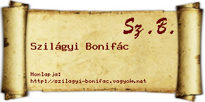 Szilágyi Bonifác névjegykártya